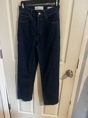 Aritzia Denim Forum The Arlo Hi-rise Straight Dark Jeans Size 25 X 28 L